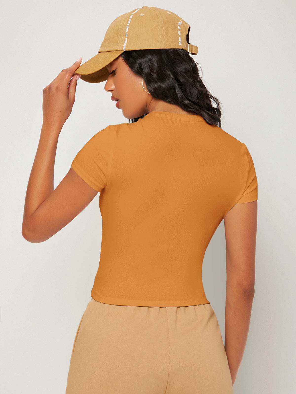 BASICS 1pc Solid Form Fitted Tee