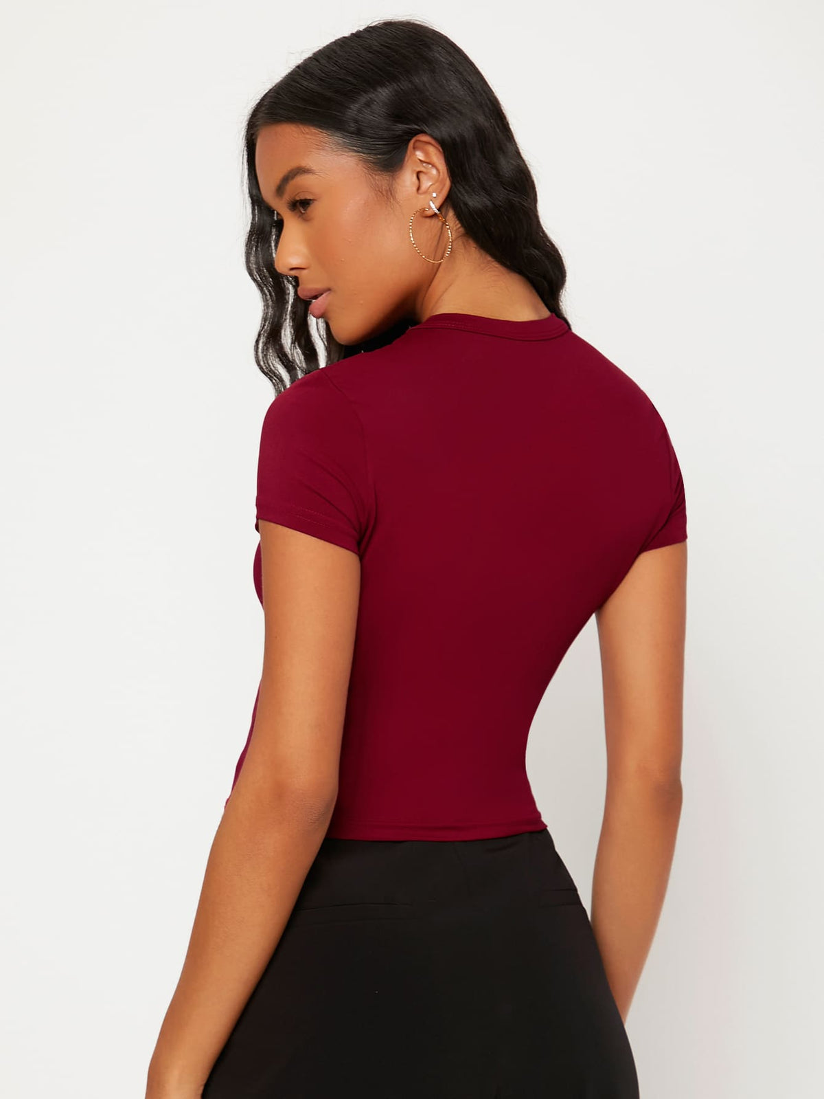BASICS 1pc Solid Form Fitted Tee
