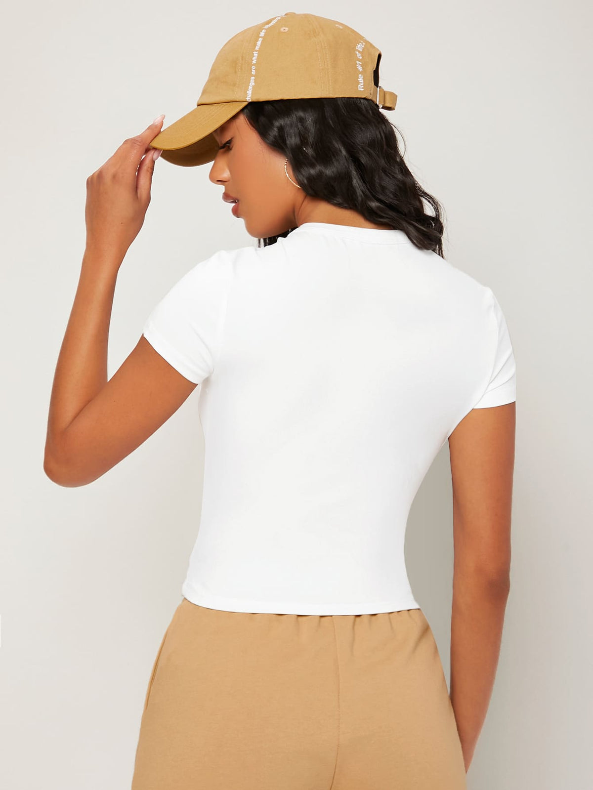 BASICS 1pc Solid Form Fitted Tee