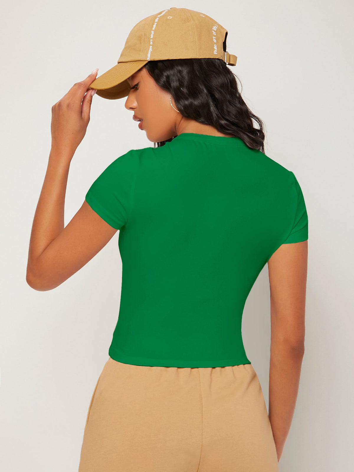 BASICS 1pc Solid Form Fitted Tee