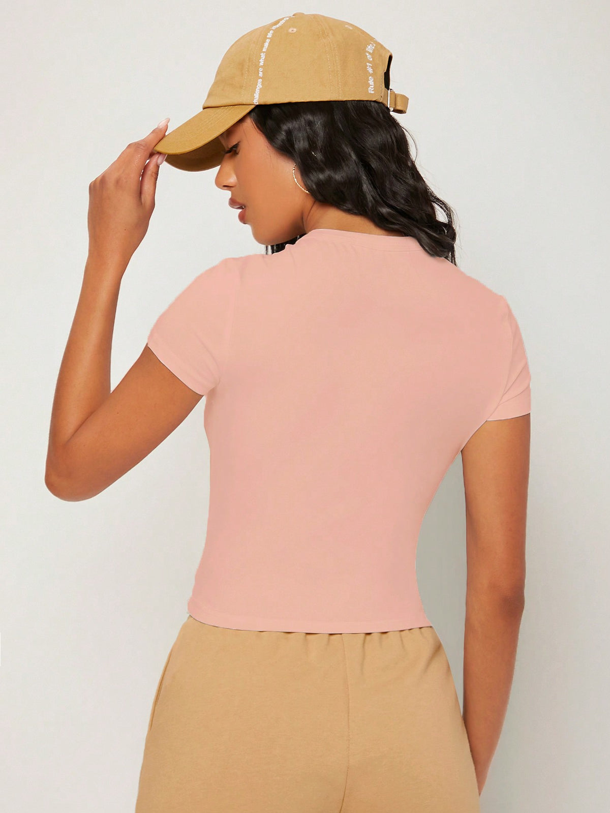 BASICS 1pc Solid Form Fitted Tee