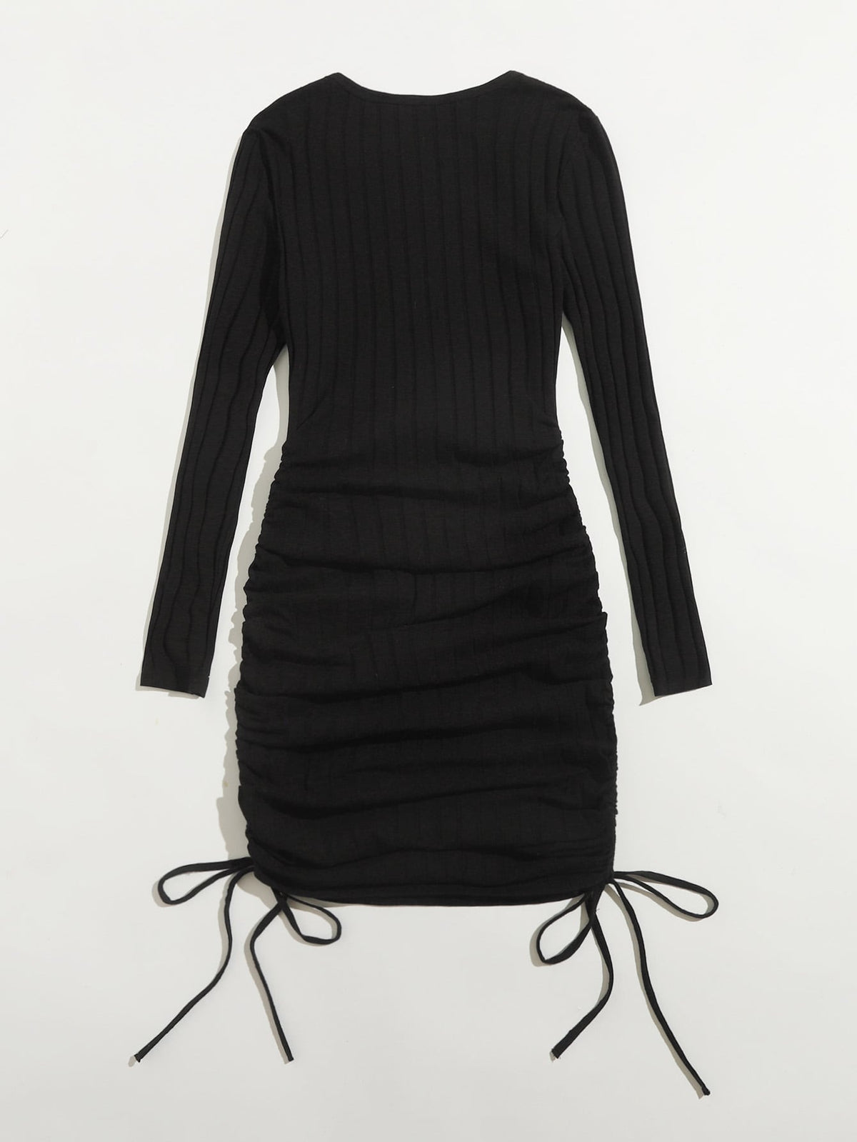 EZwear Drawstring Ruched Side Bodycon Dress