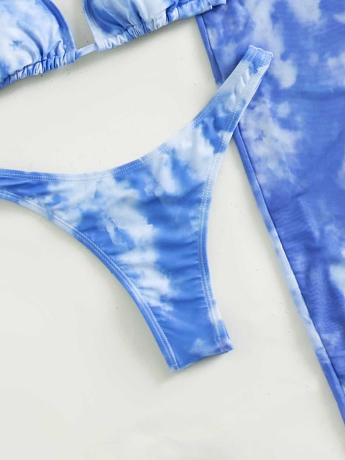 Swim Vcay 3pack Tie Dye Triangle Bikini Swimsuit & Cover Up
