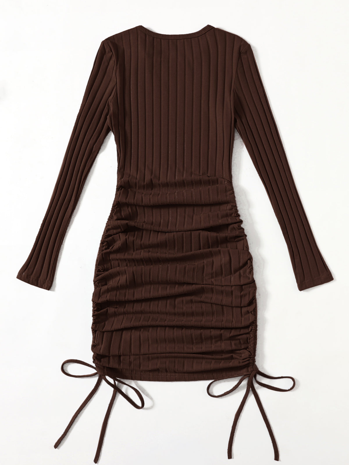 EZwear Drawstring Ruched Side Bodycon Dress