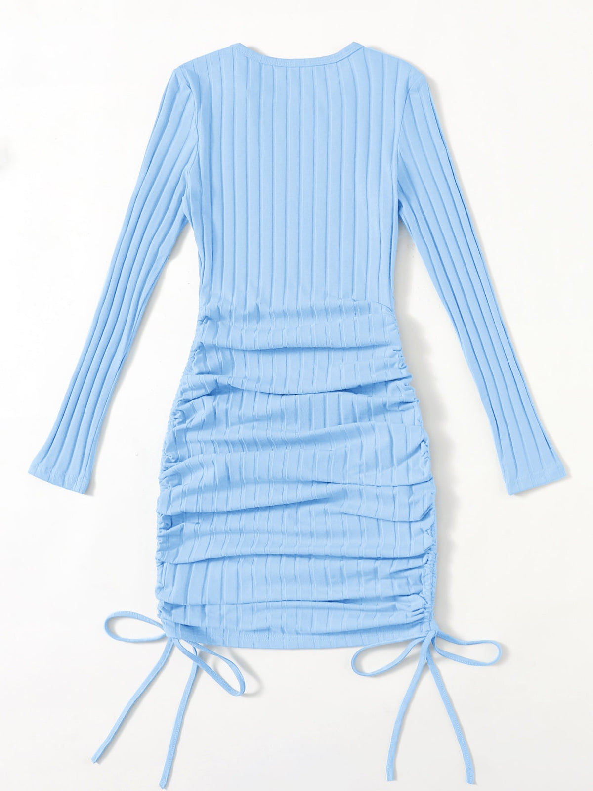 EZwear Drawstring Ruched Side Bodycon Dress