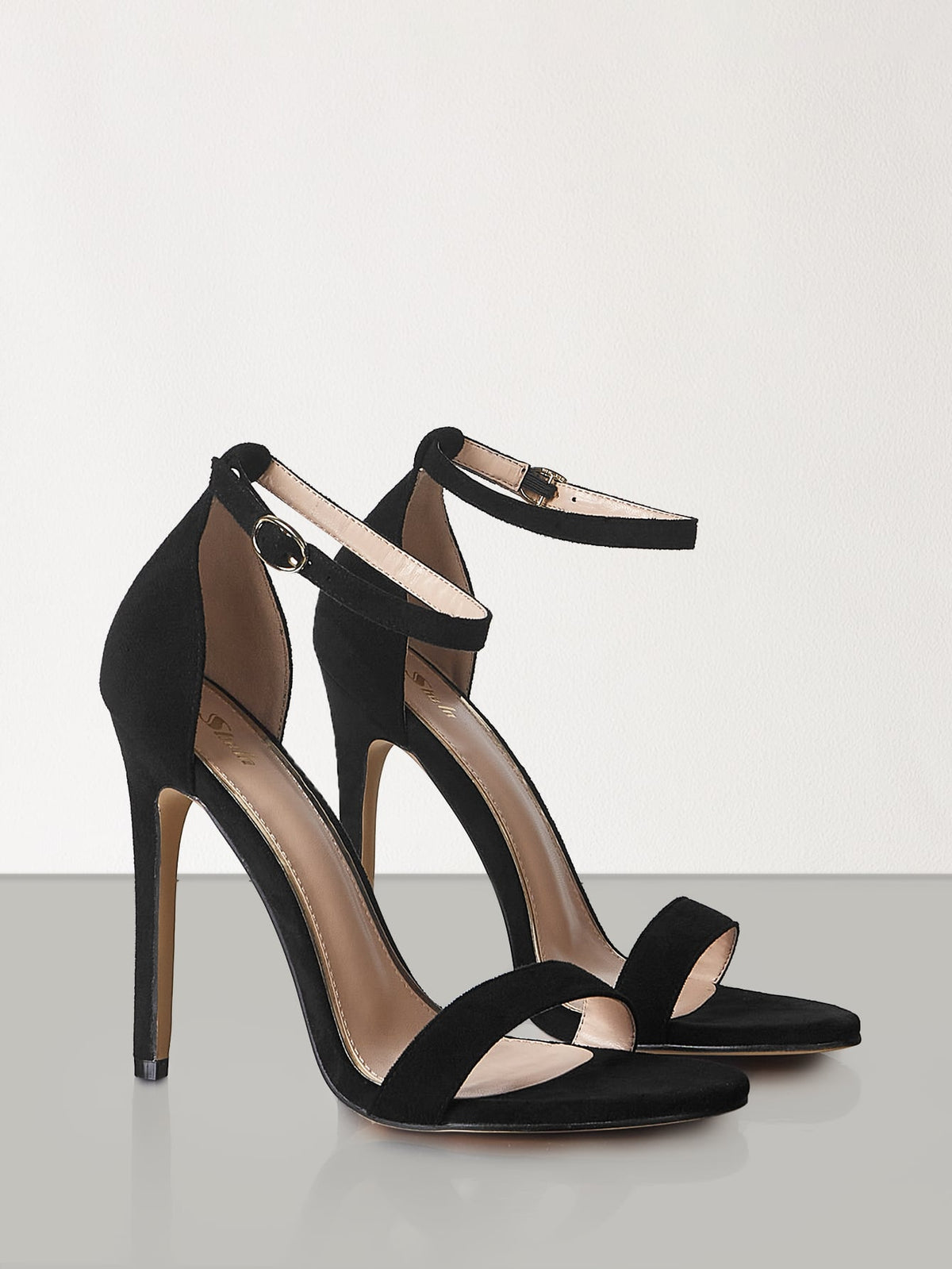 BIZwear Women Minimalist Stiletto Heeled Ankle Strap Sandals, Elegant Summer Heeled Sandals