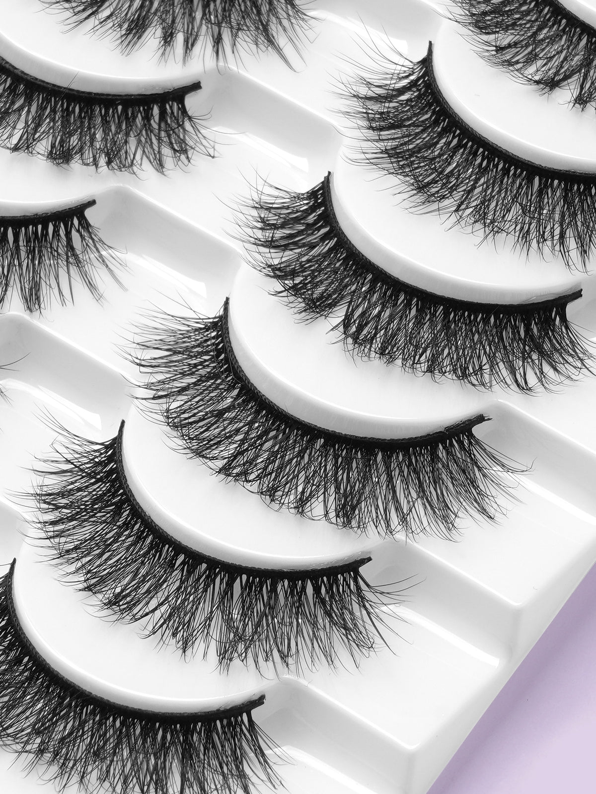 10pairs Natural False Eyelashes & 4pcs Tool Set