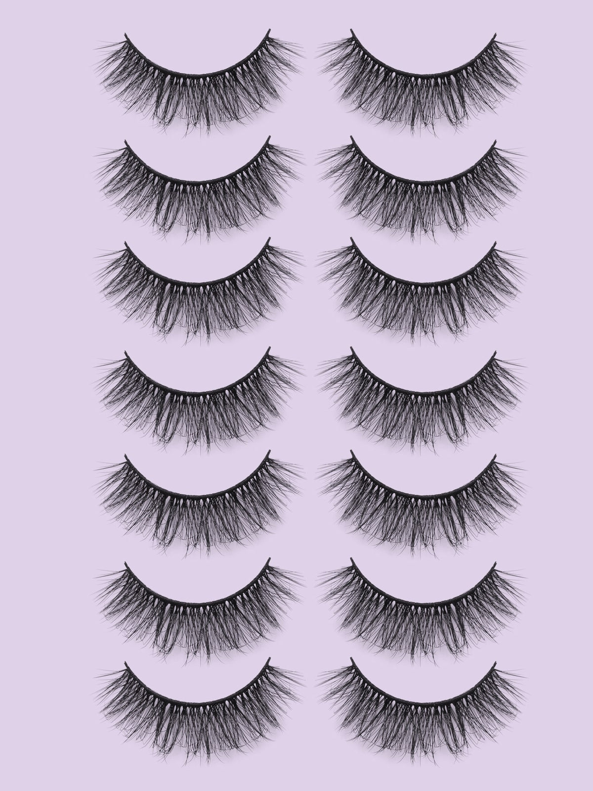 10pairs Natural False Eyelashes & 4pcs Tool Set
