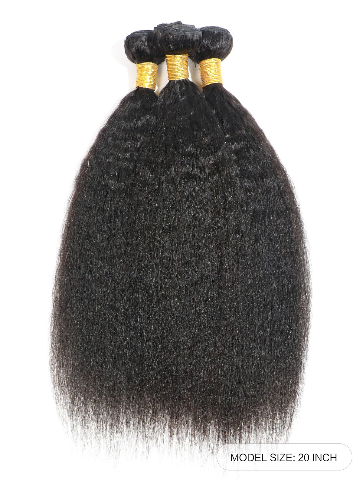 3pcs Yaki Straight Bundles Human Hair 100% Unprocessed Virgin Human Hair Kinky Straight Wave 3 Bundles Hair Extensions for Women Natural Black Color
