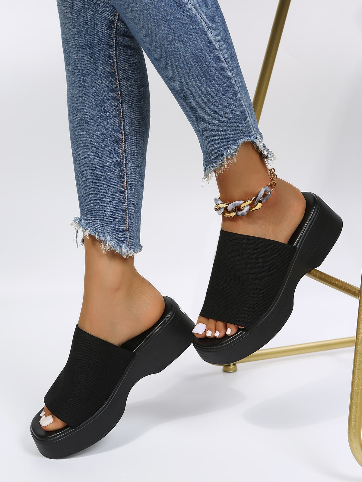 Women Minimalist Wedge Slide Sandals, Fashion Outdoor Sandals