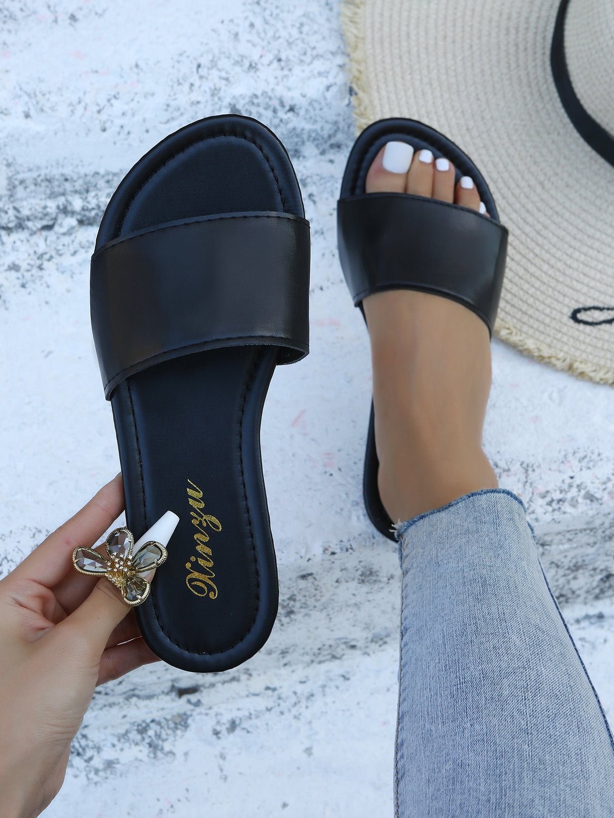 Women Single Band Slide Sandals