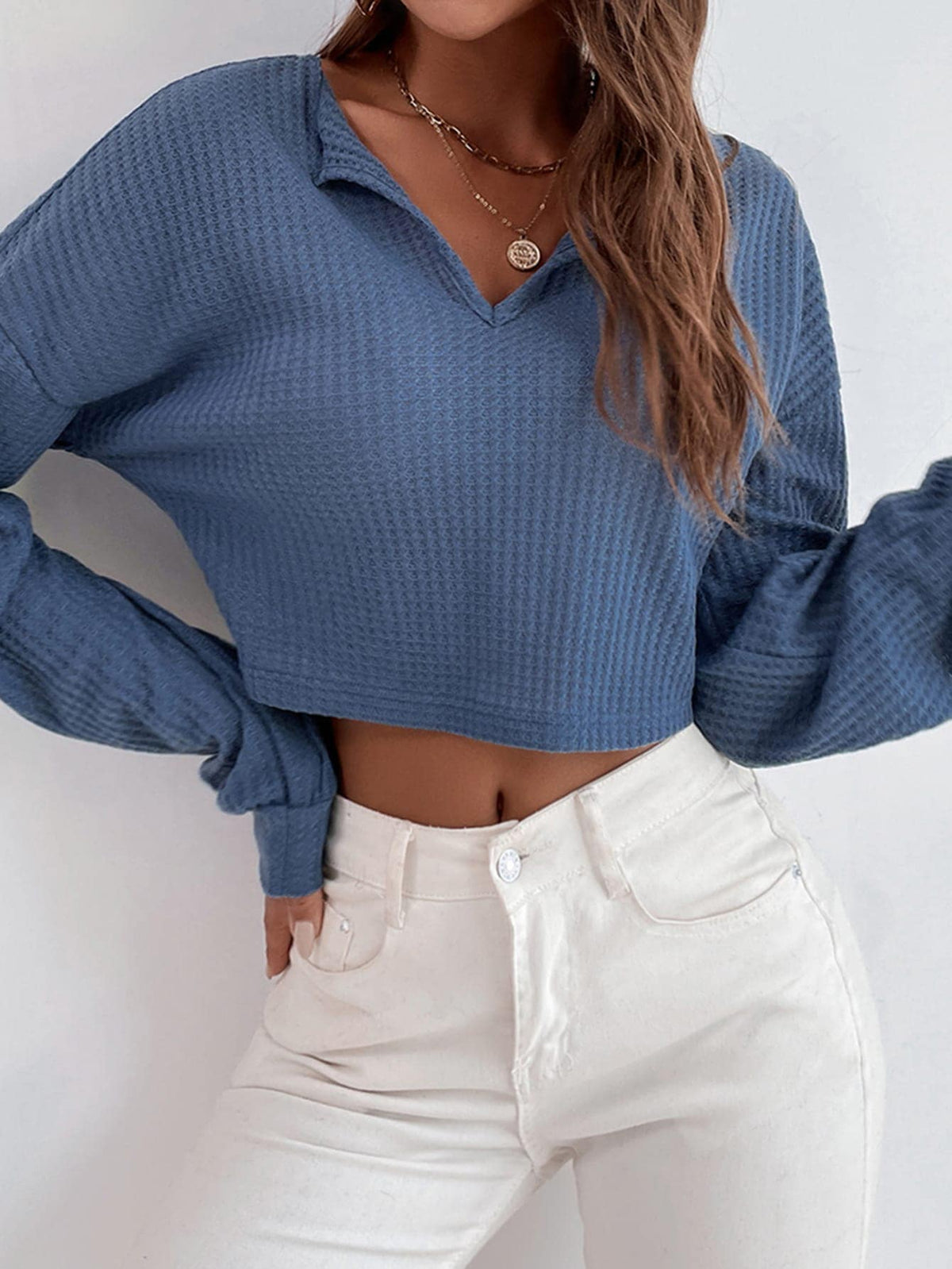 Essnce Drop Shoulder Waffle Knit Tee