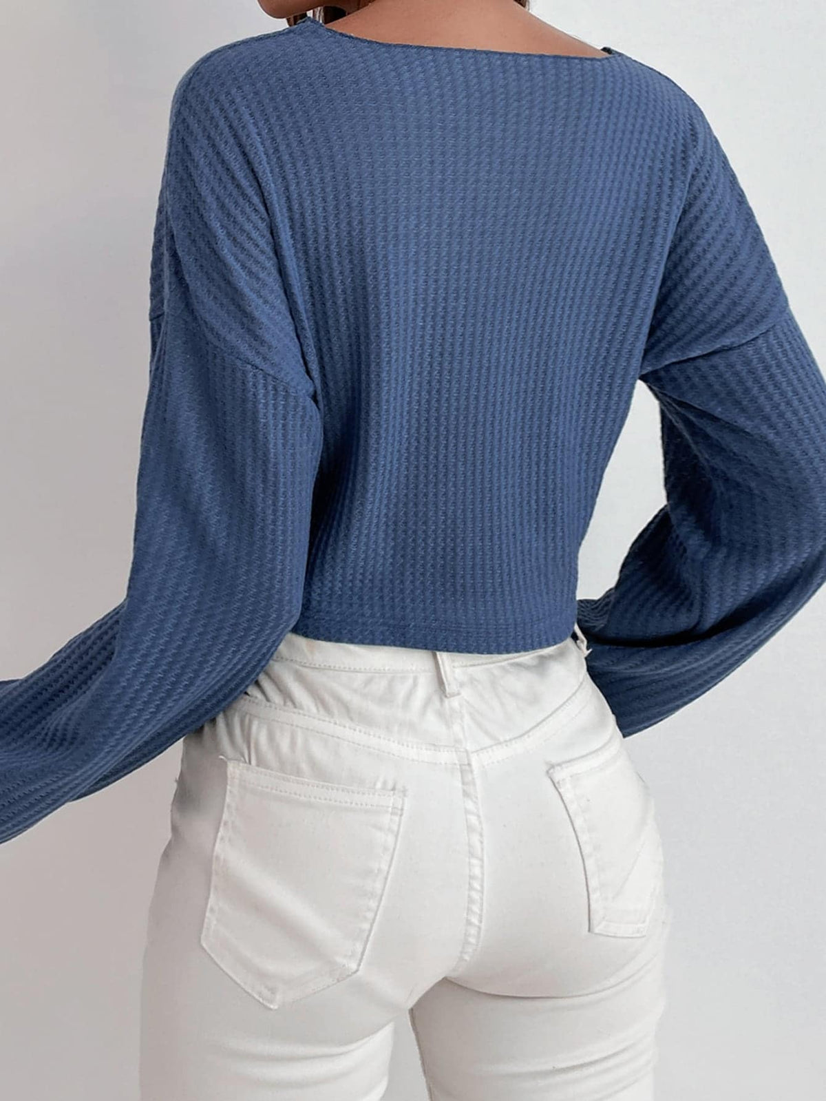 Essnce Drop Shoulder Waffle Knit Tee
