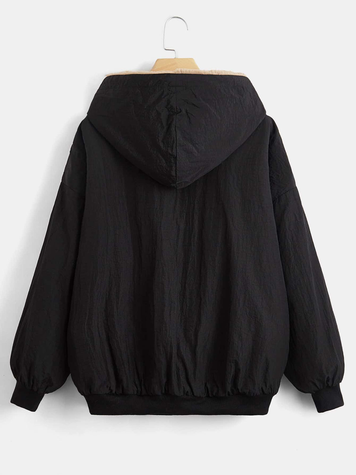 EZwear Plus Drop Shoulder Teddy Lined Hooded Jacket