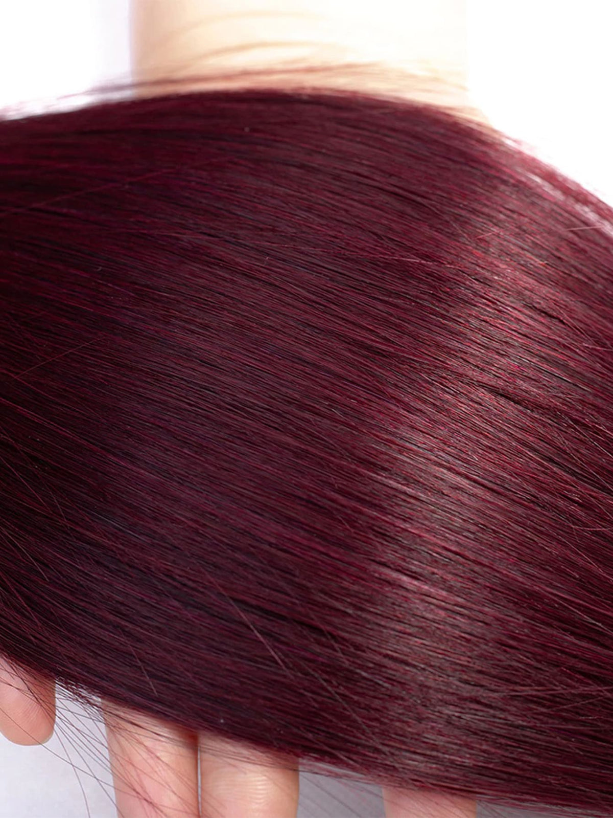 1pc Bone Straight 99J  Human Hair Bundle 150%Density Bundles For Women Burgundy Color