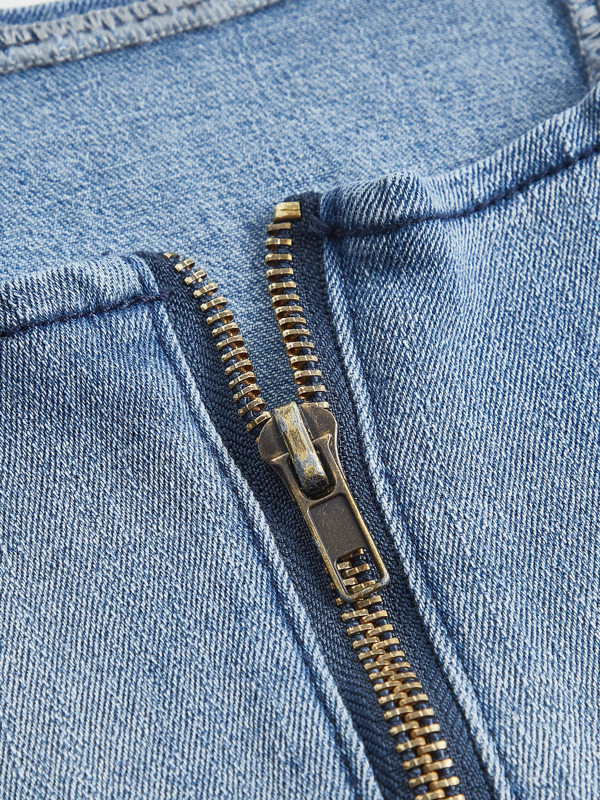 MOD Square Neck Hanky Hem Denim Top