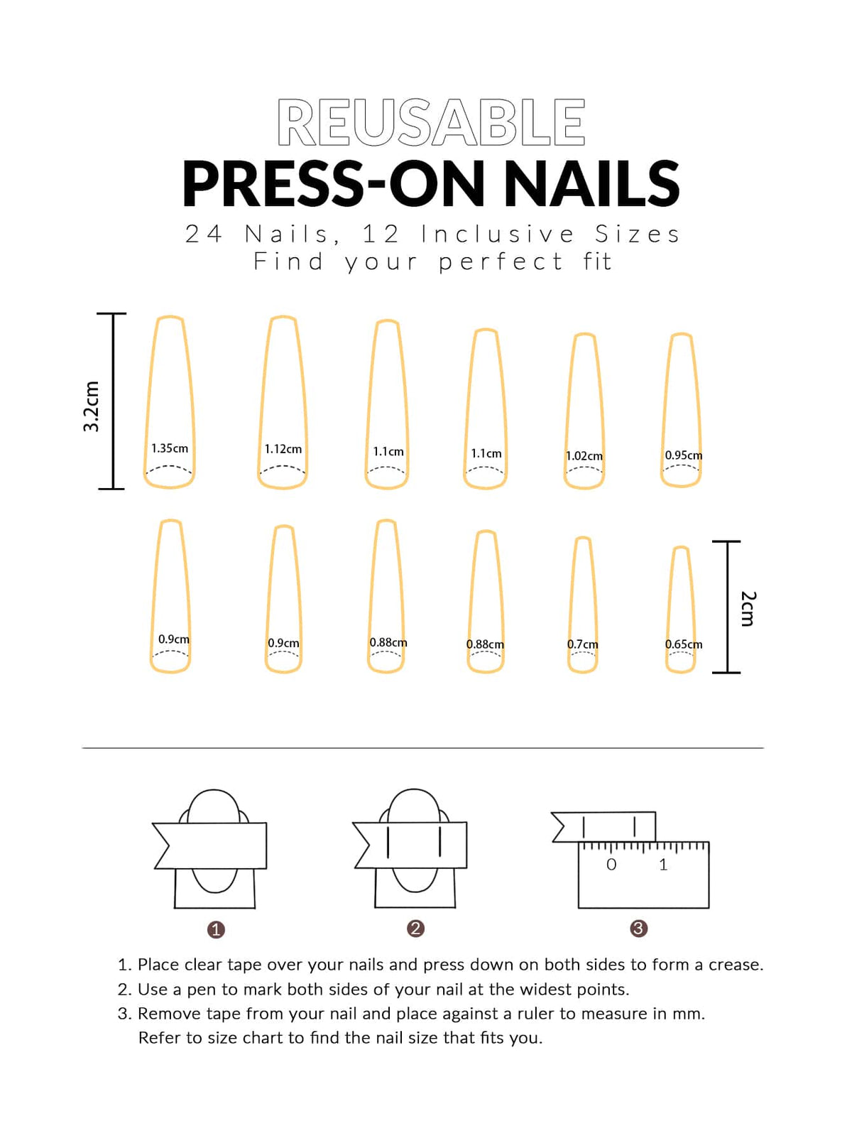 Transform Your Nails with 24pcs Long Coffin White French 3D Rhinestone Decor Fake Nail 1pc Nail File 1sheet Tape