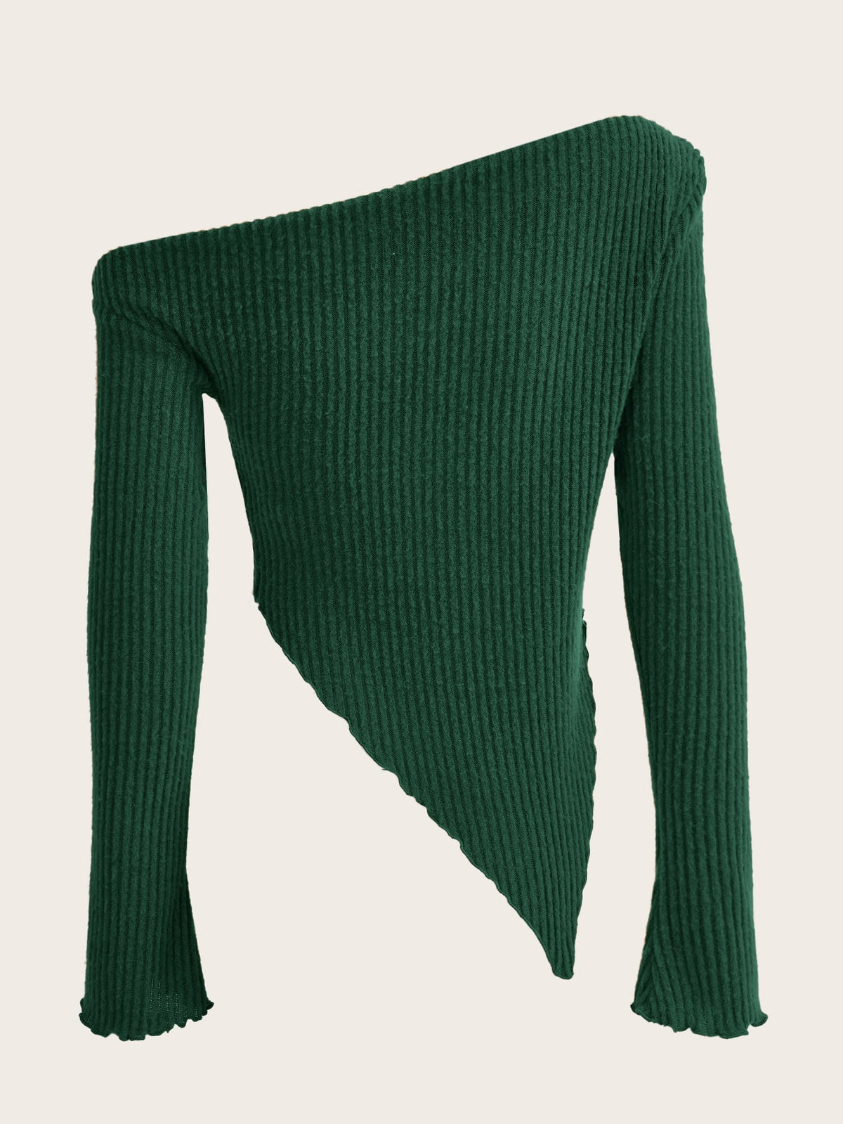ICON Asymmetrical Neck Lettuce Trim Tee