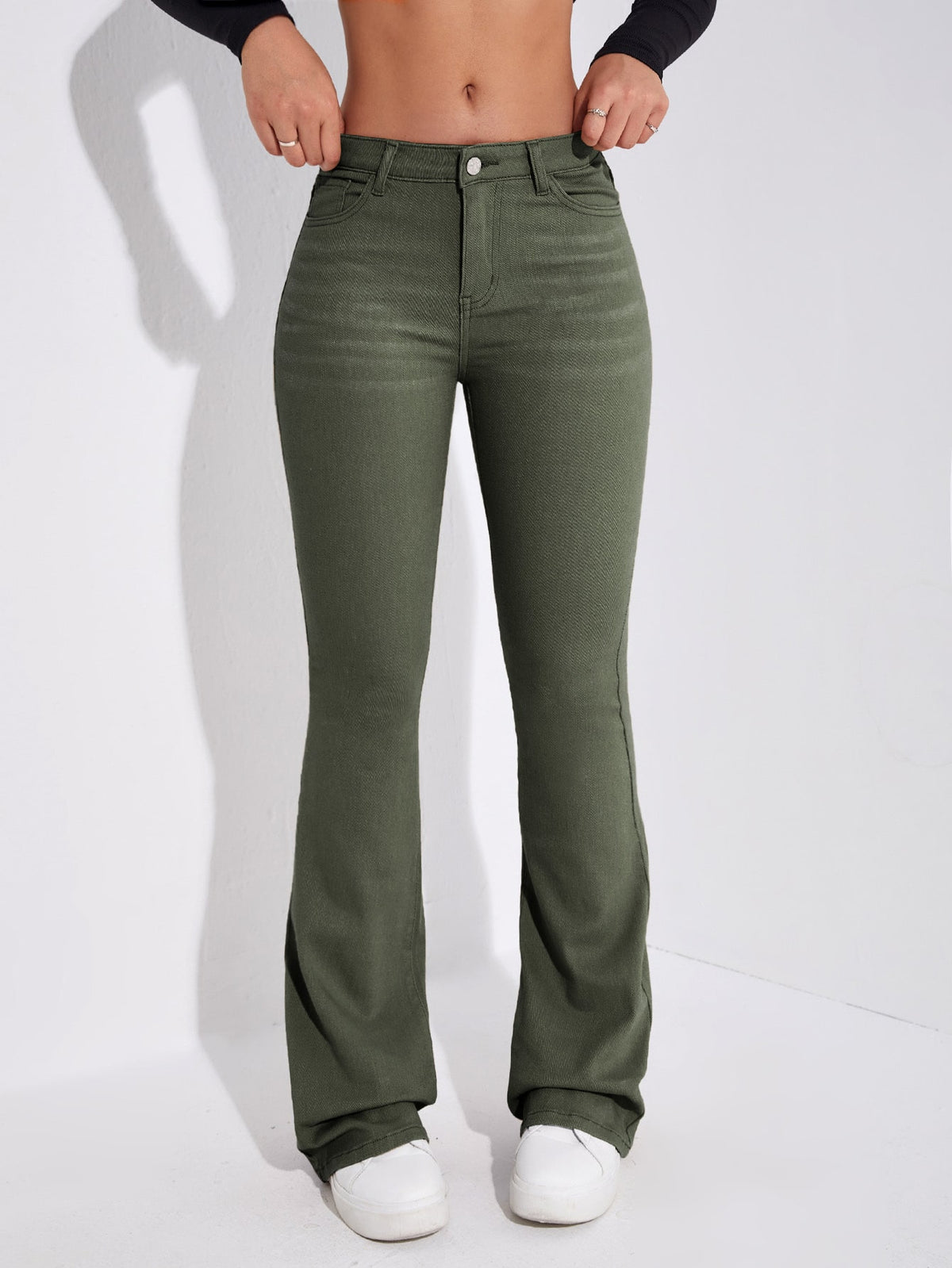 Frenchy Slant Pocket Bootcut Leg Jeans