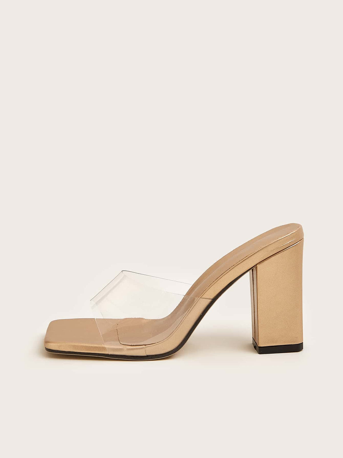 Women Minimalist Chunky Heeled Mule Sandals, Fashion Summer Heeled Sandals