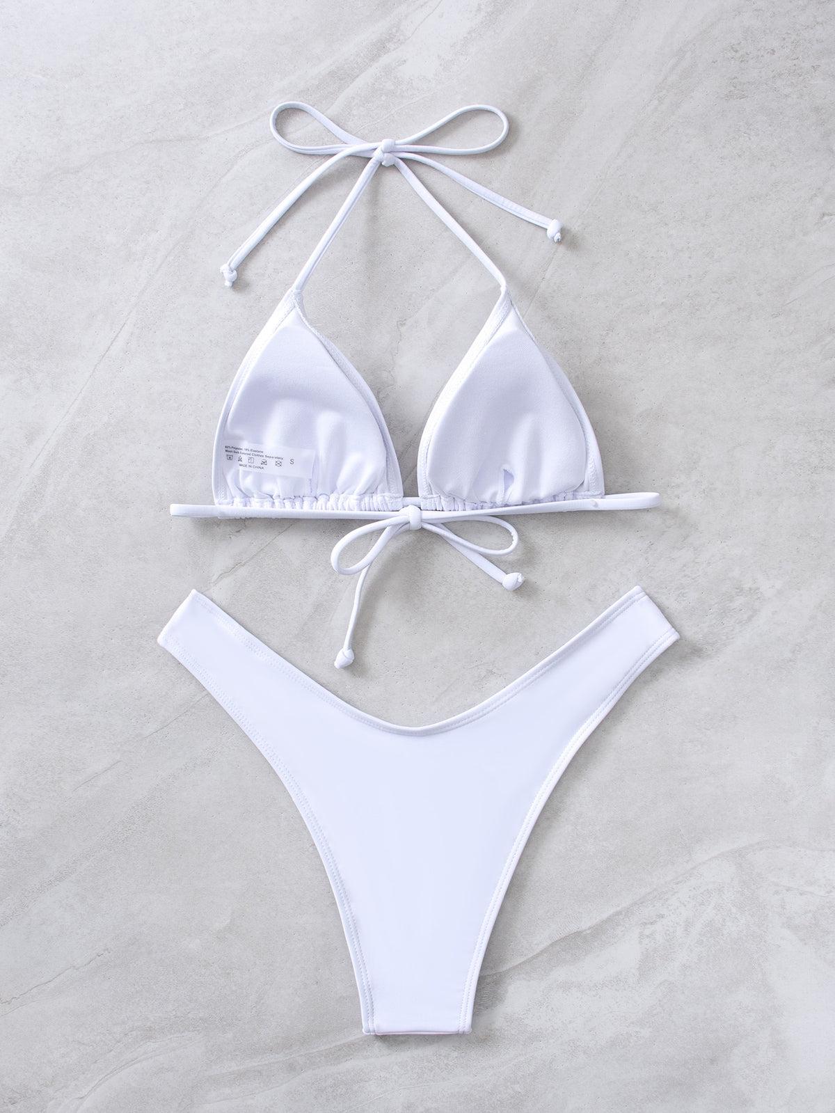 Swim Basics Halter Triangle Bikini Swimsuit