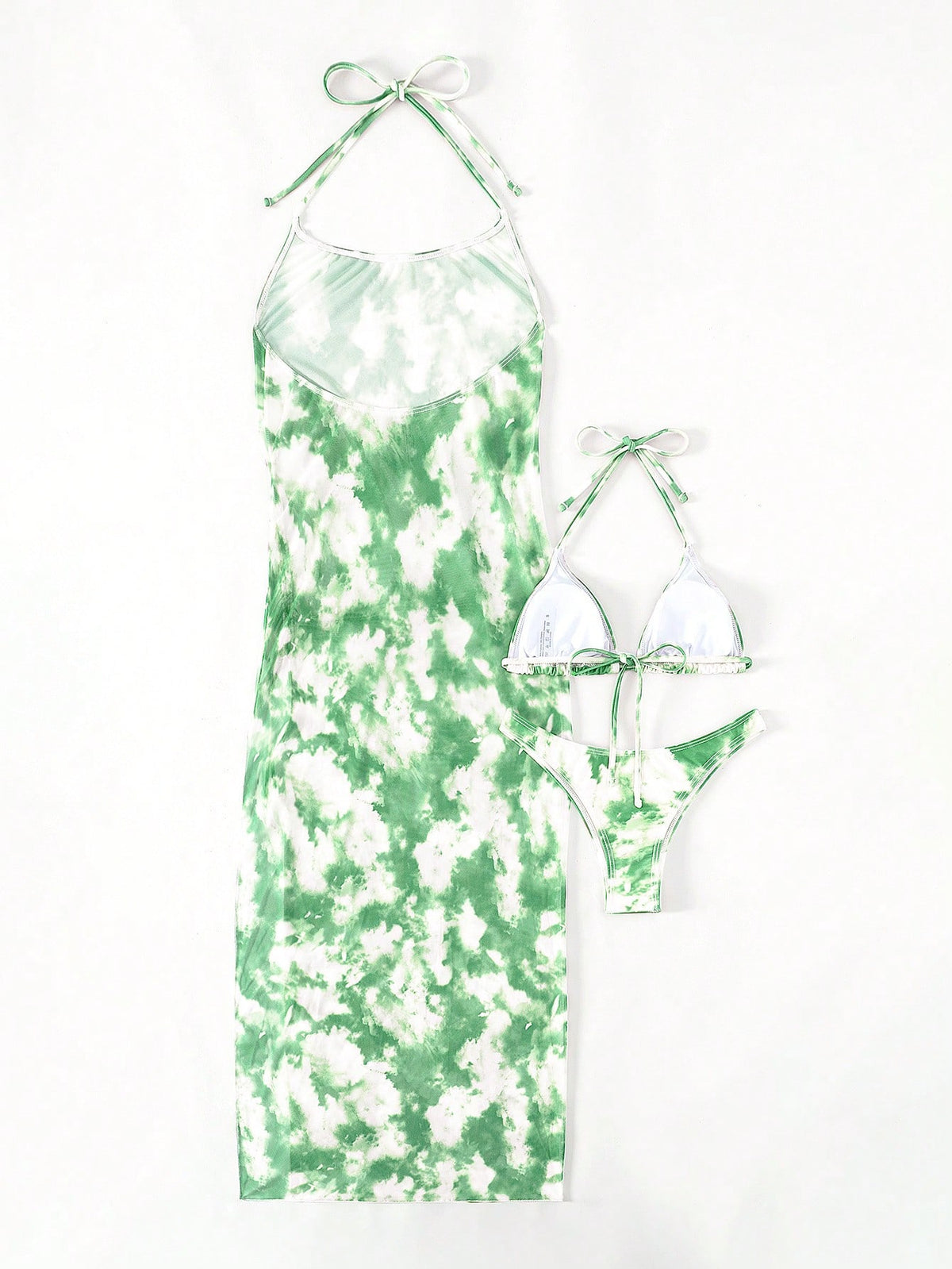 Swim Vcay 3pack Tie Dye Triangle Bikini Swimsuit & Cover Up