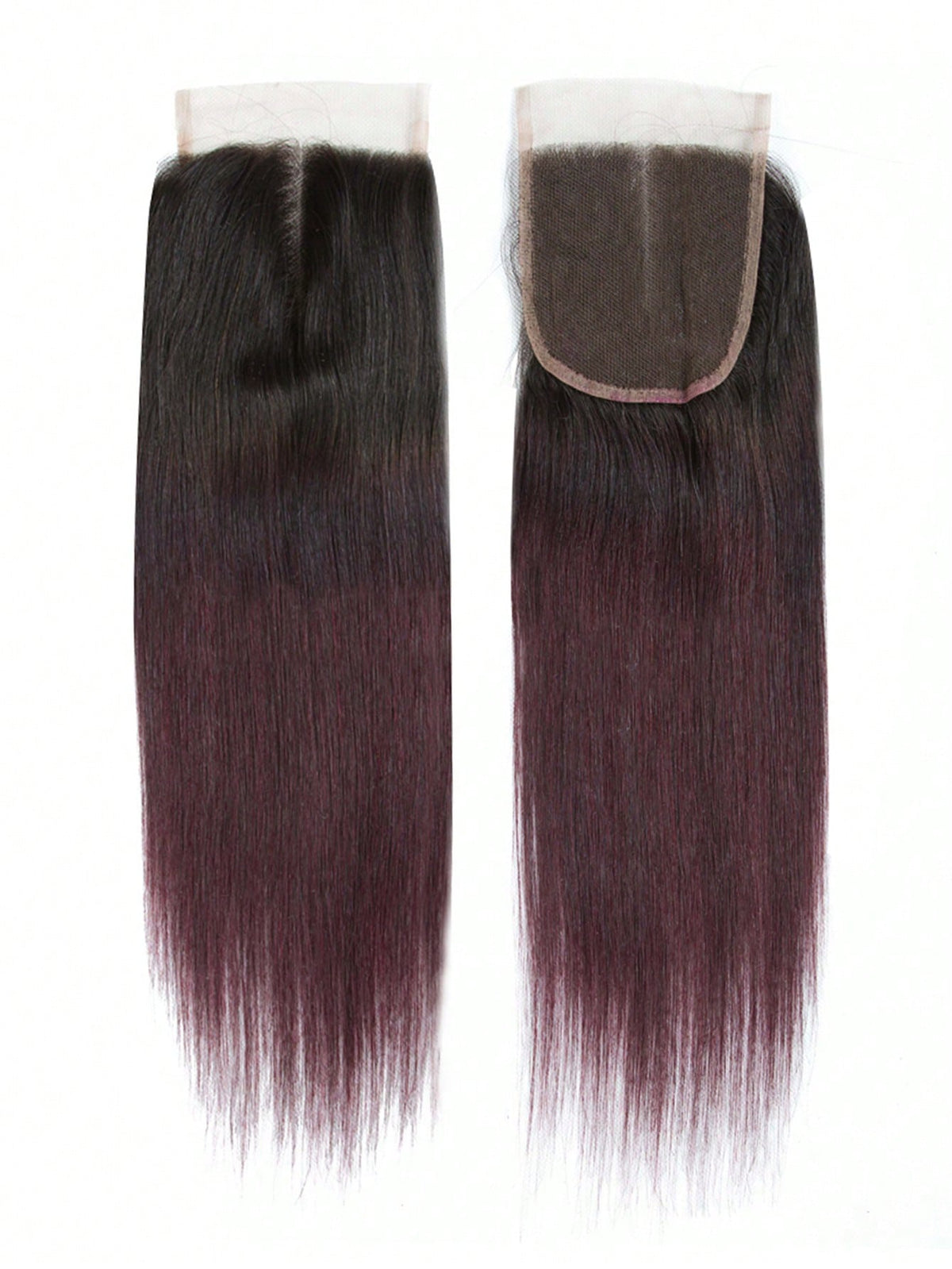 4pcs 1B 99J Straight Bundle With Closure Human Hair Ombre 99JA Colored Hair
