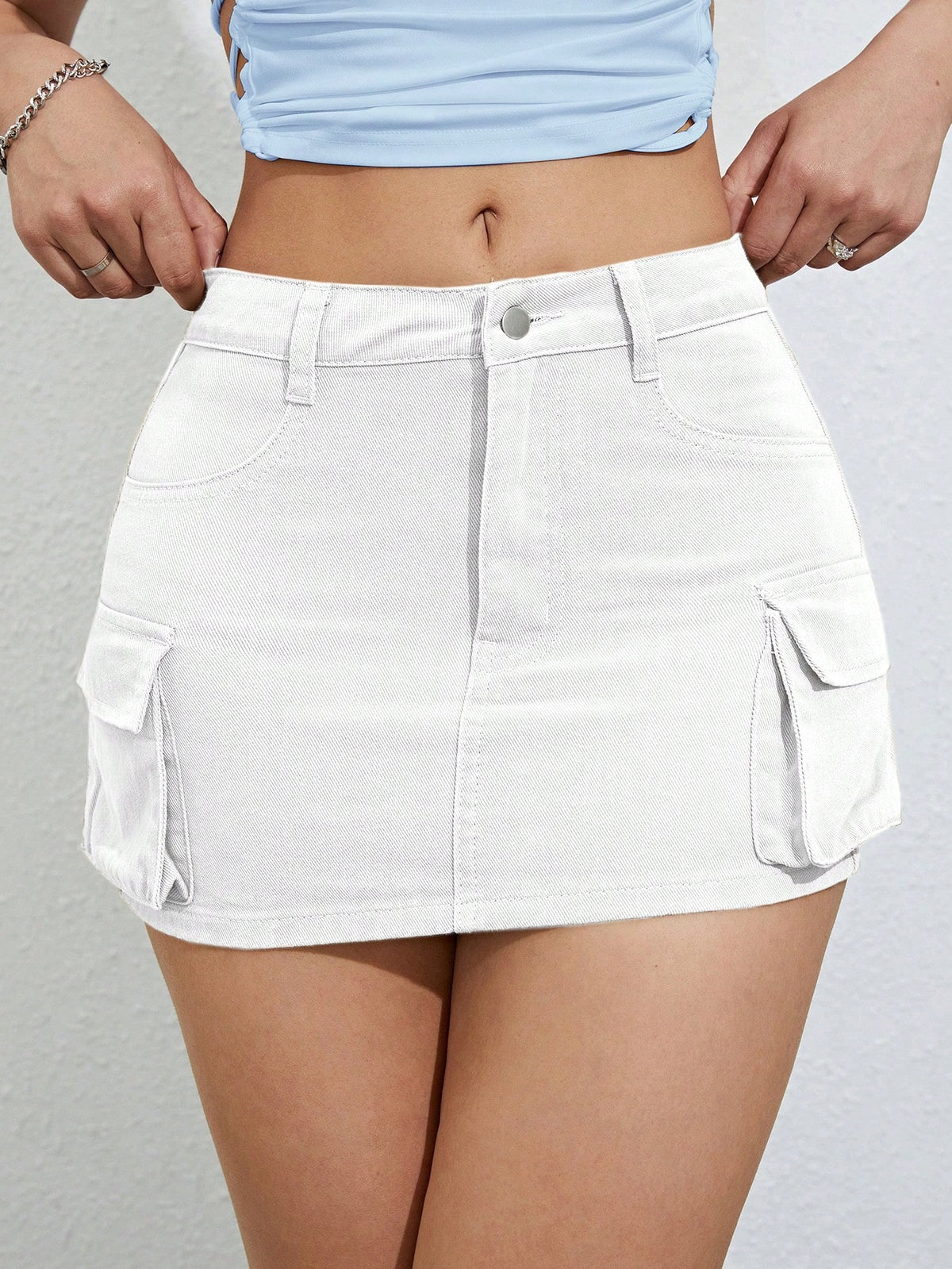 ICON Flap Pocket Side Cargo Denim Skirt