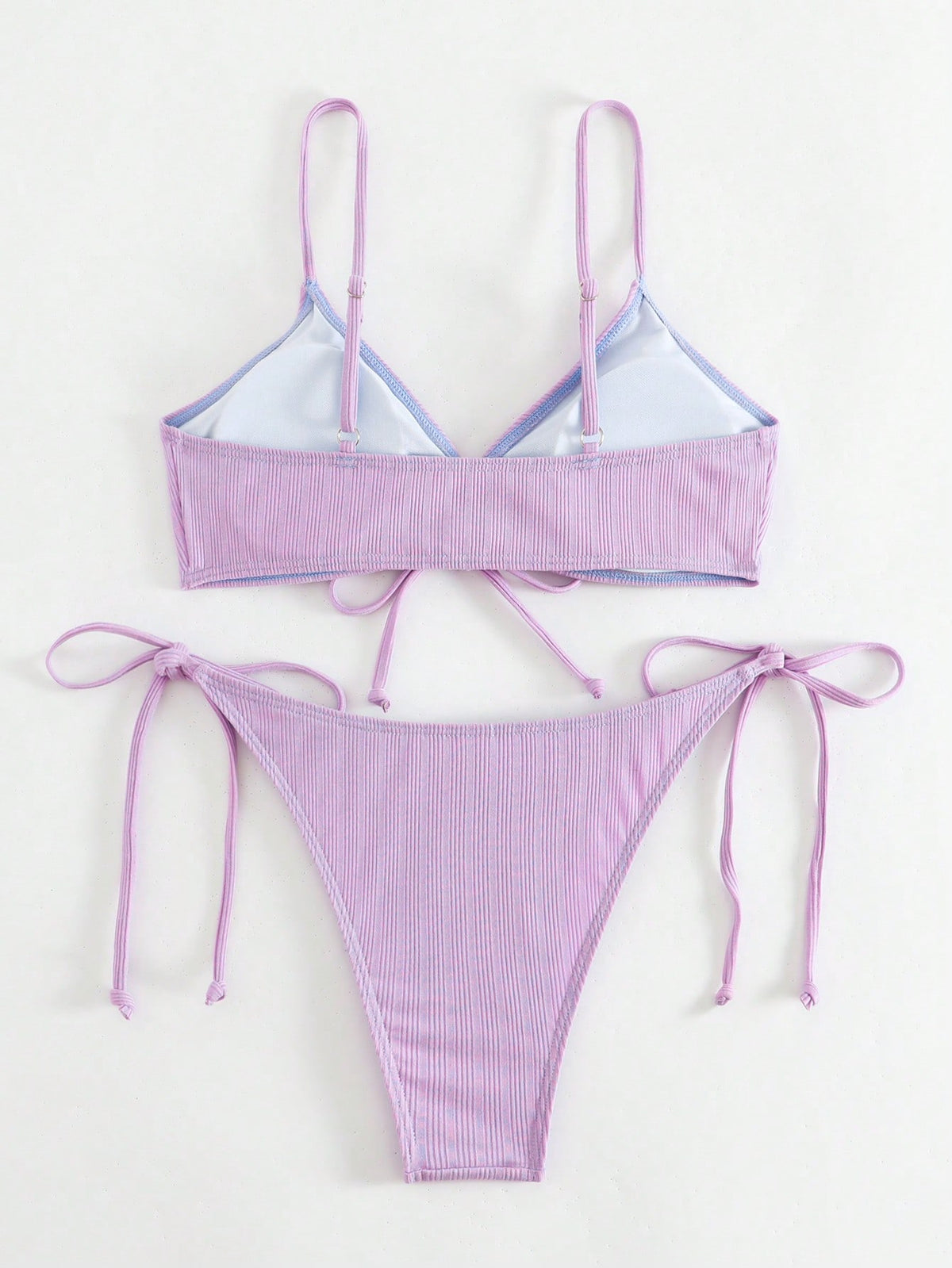 Swim Basics Tie Side Tanga Bikini Swimsuit