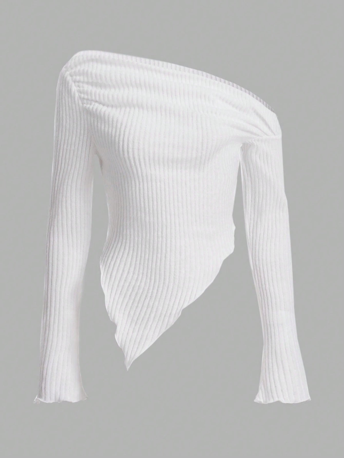 ICON Asymmetrical Neck Lettuce Trim Tee