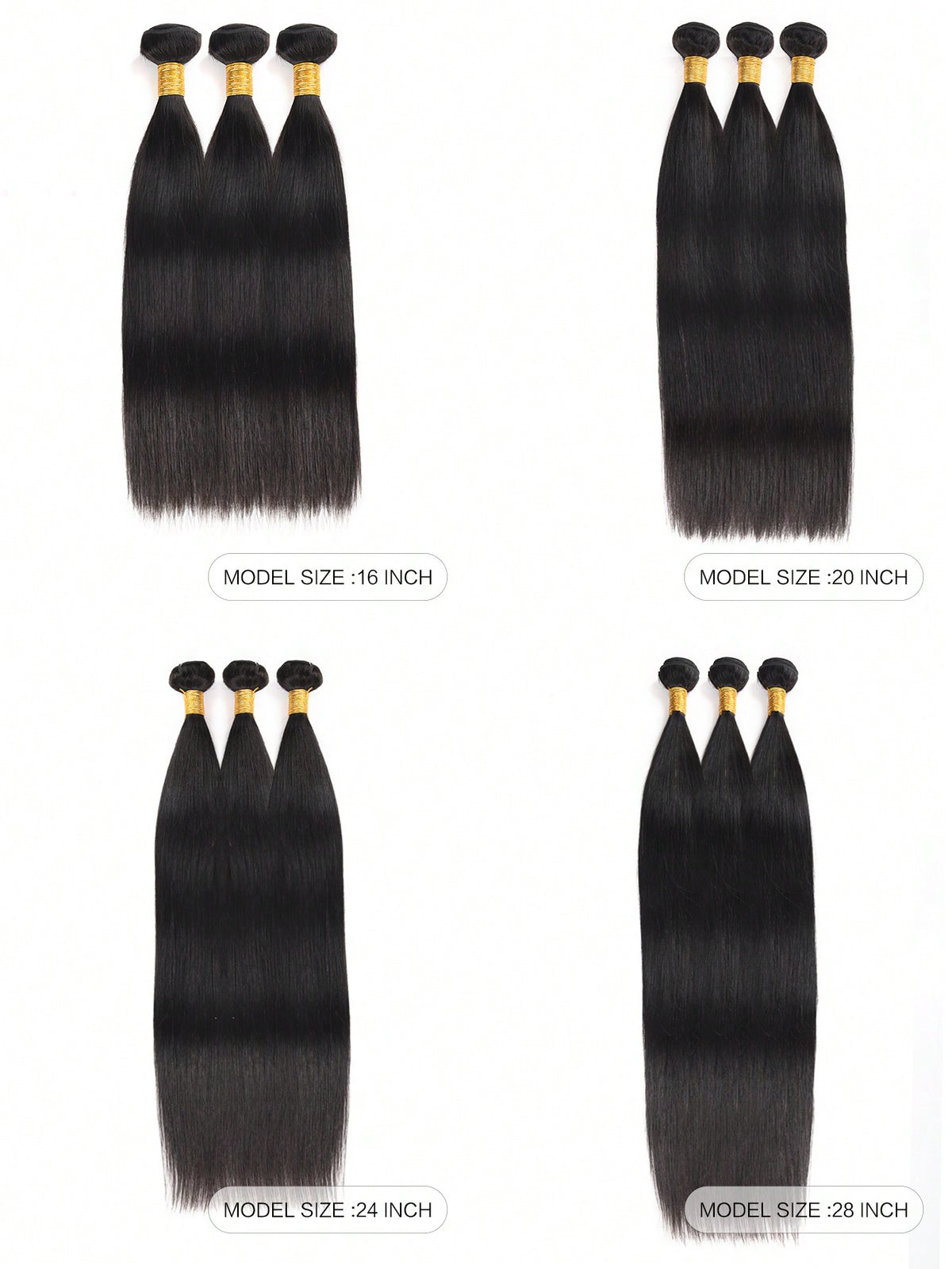 3 PCS Straight Hair Bundles Weave Natural Black Color 100% Unprocessed Virgin Human Hair Cuticle Aligned One Donor Hair 3 Bundles Deals