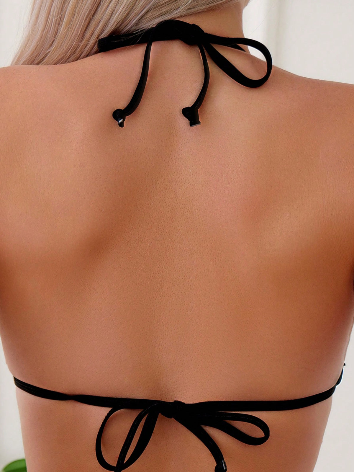 Swim BAE Chain Linked Halter Triangle Bikini Swimsuit