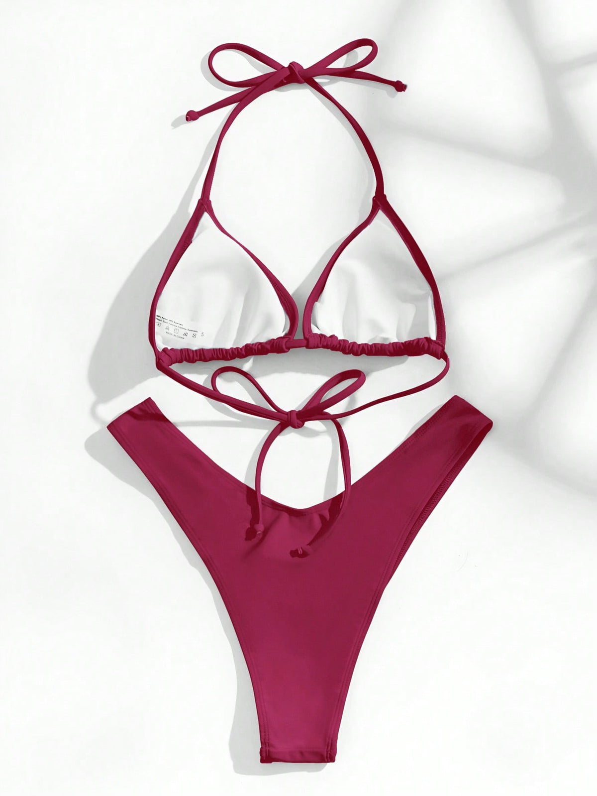 Swim Basics Halter Triangle Bikini Swimsuit