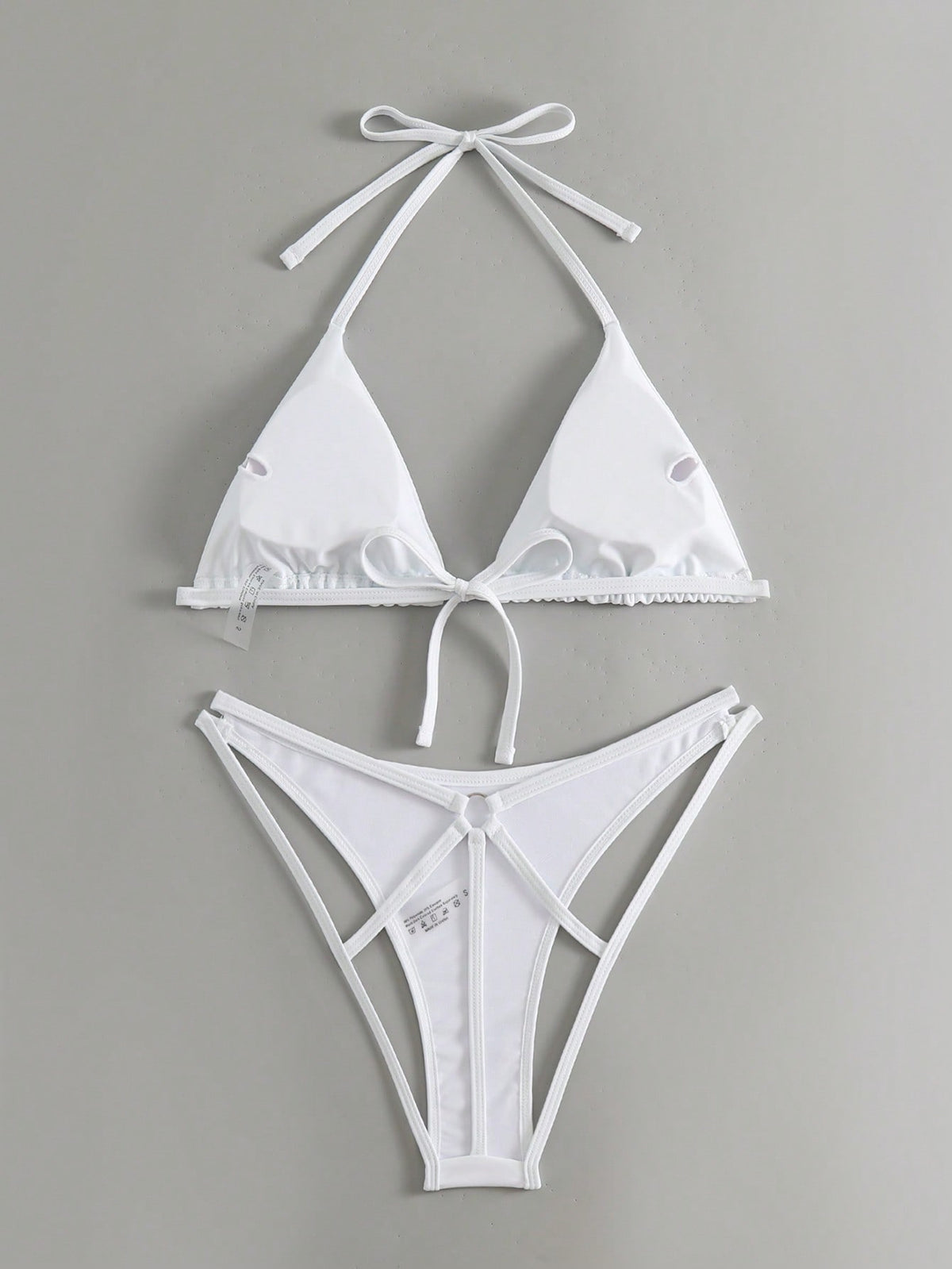 Swim SXY Plain Halter Triangle Bikini Swimsuit