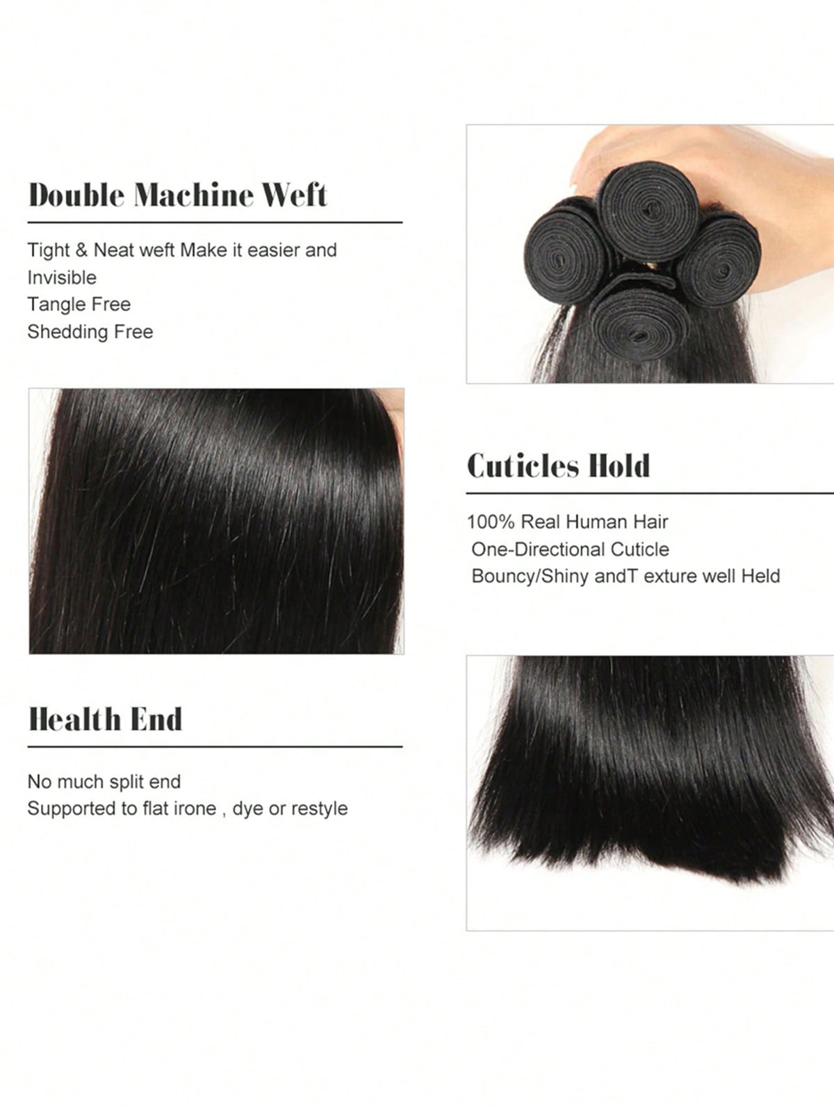 4pcs long straight bundles with 4 X 4 lace closure natural black virgin human hair Extensions