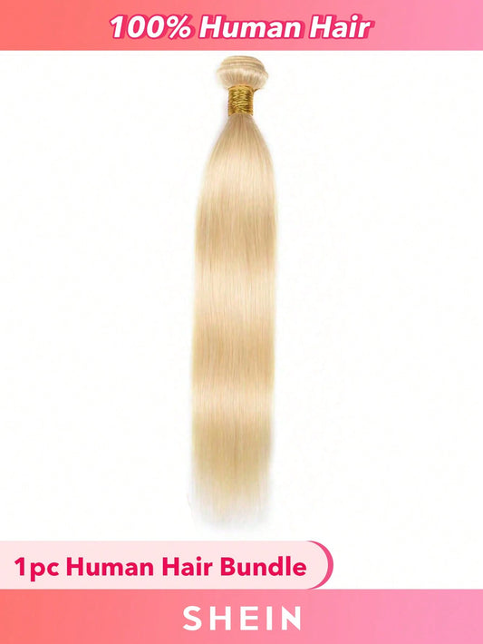 613# Light Blonde Color Straight Virgin Human Hair Weave Bundles 100% Raw Unprocessed 613 Platinum Blonde Hair Weft Easy to Dye 10 - 30 inches