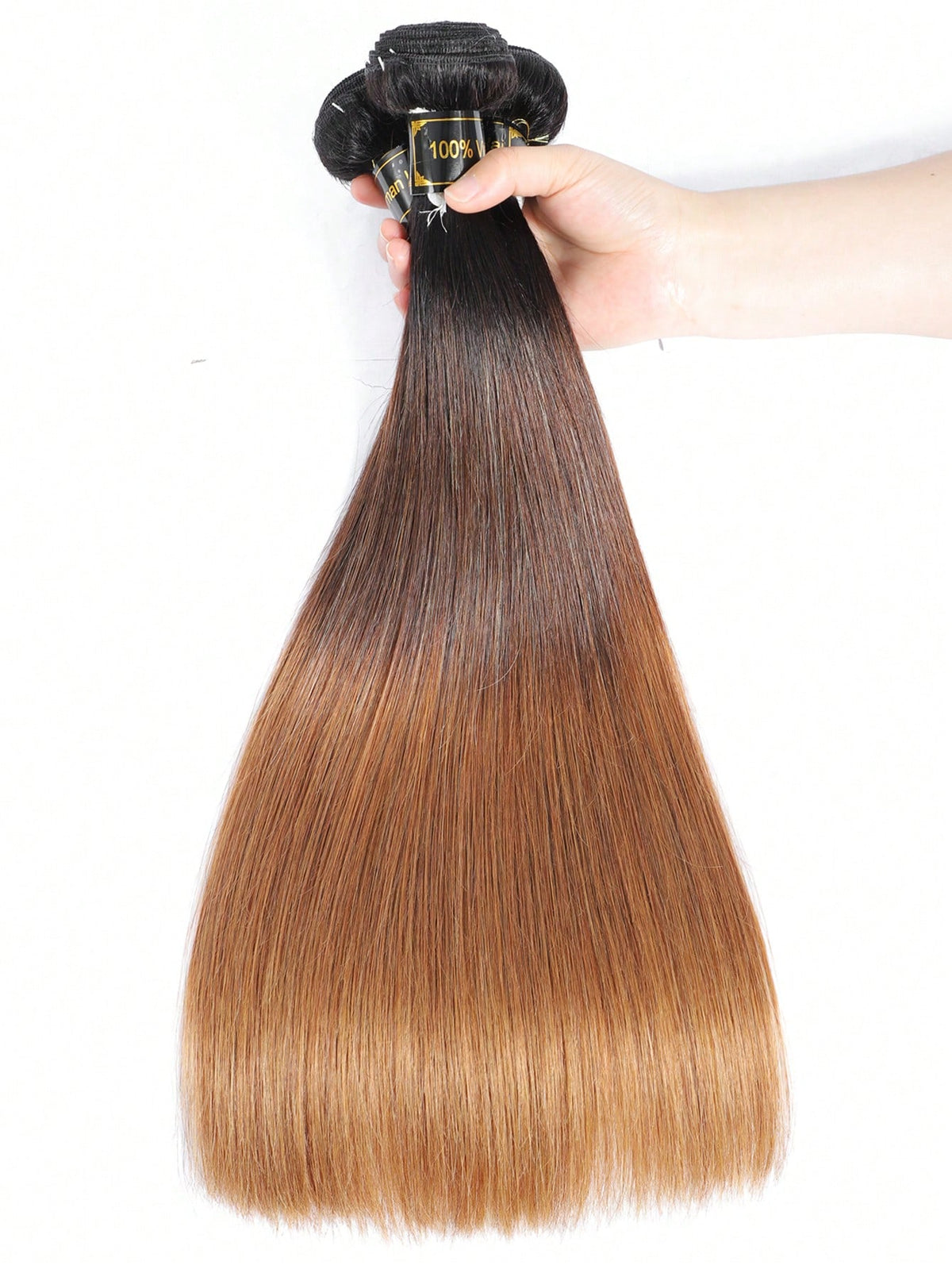 3pcs Highlight Straight Bundles 1B/4/30 Color Human Hair Weave Bundles Real Hair Ombre Bundles Long Length Hair Extension Ombre Color