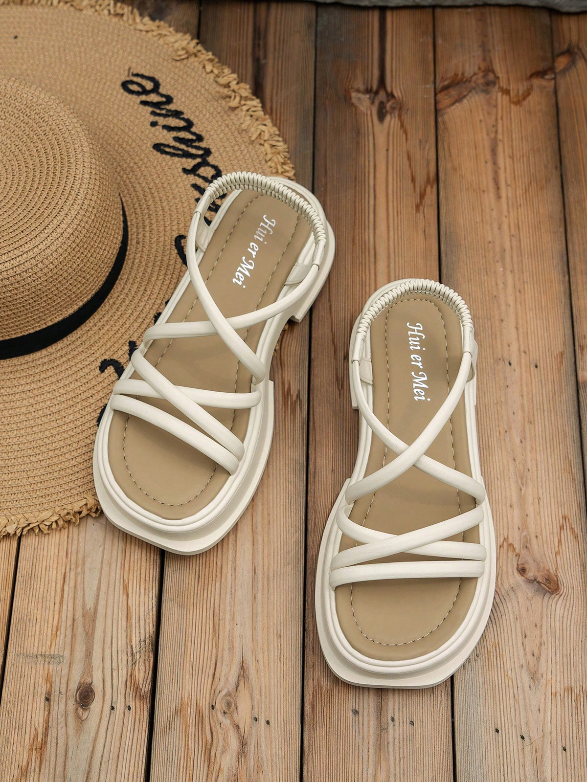 Elegant Slingback Wedge Sandals For Women, Ruched Detail Flatform Sandals