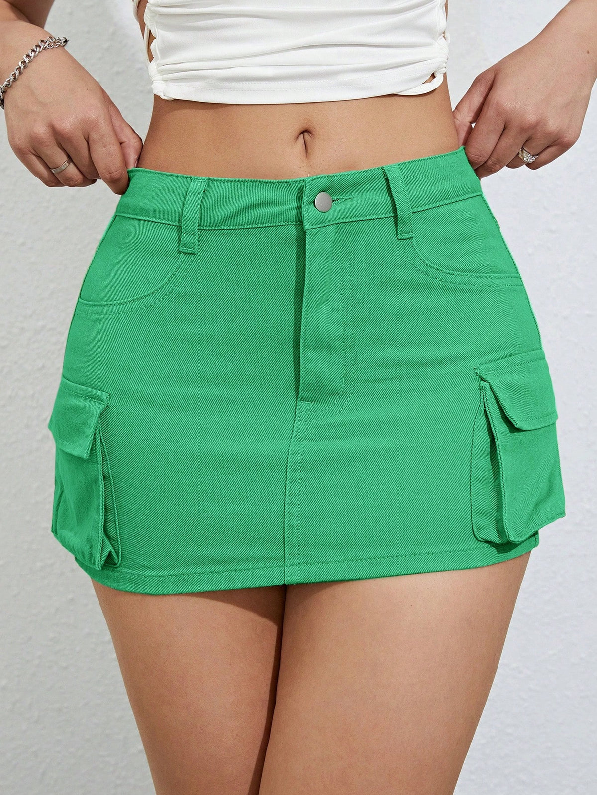 ICON Flap Pocket Side Cargo Denim Skirt