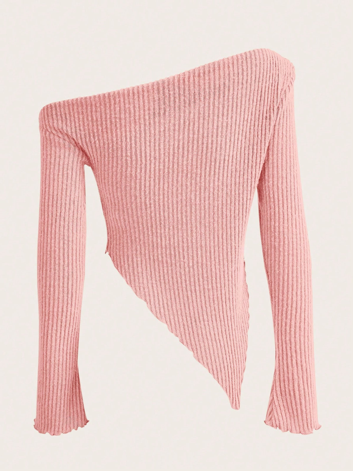 ICON Asymmetrical Neck Lettuce Trim Tee