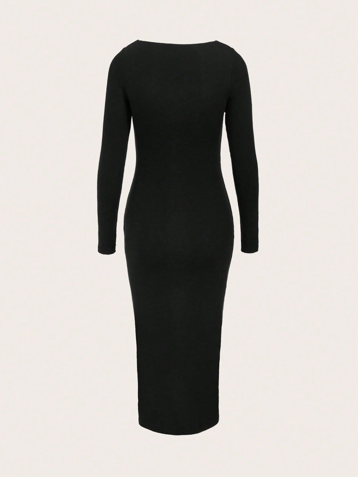 BASICS Square Neck Solid Bodycon Dress