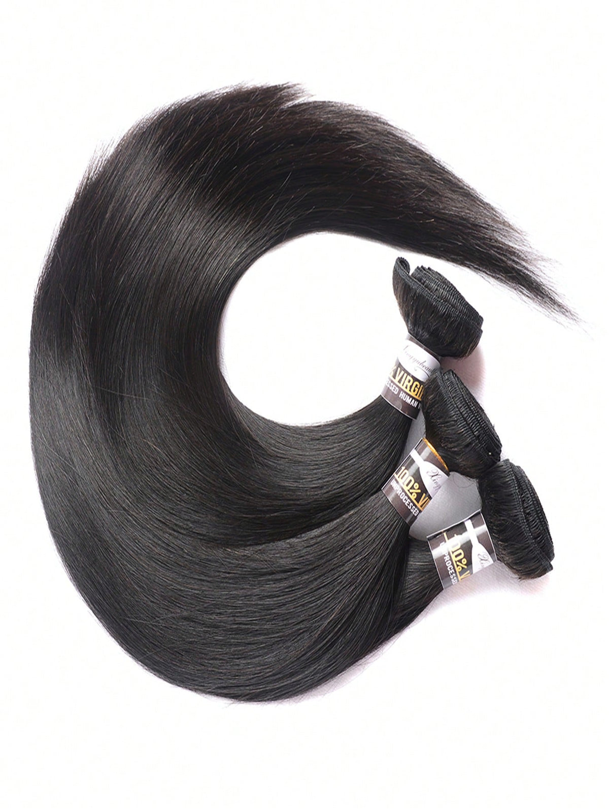 3pcs Straight Bundles With 13 X 4 Lace Frontal Natural Black Virgin Human Hair Hair Extension Human Hair Bundles Extension 30 Inch