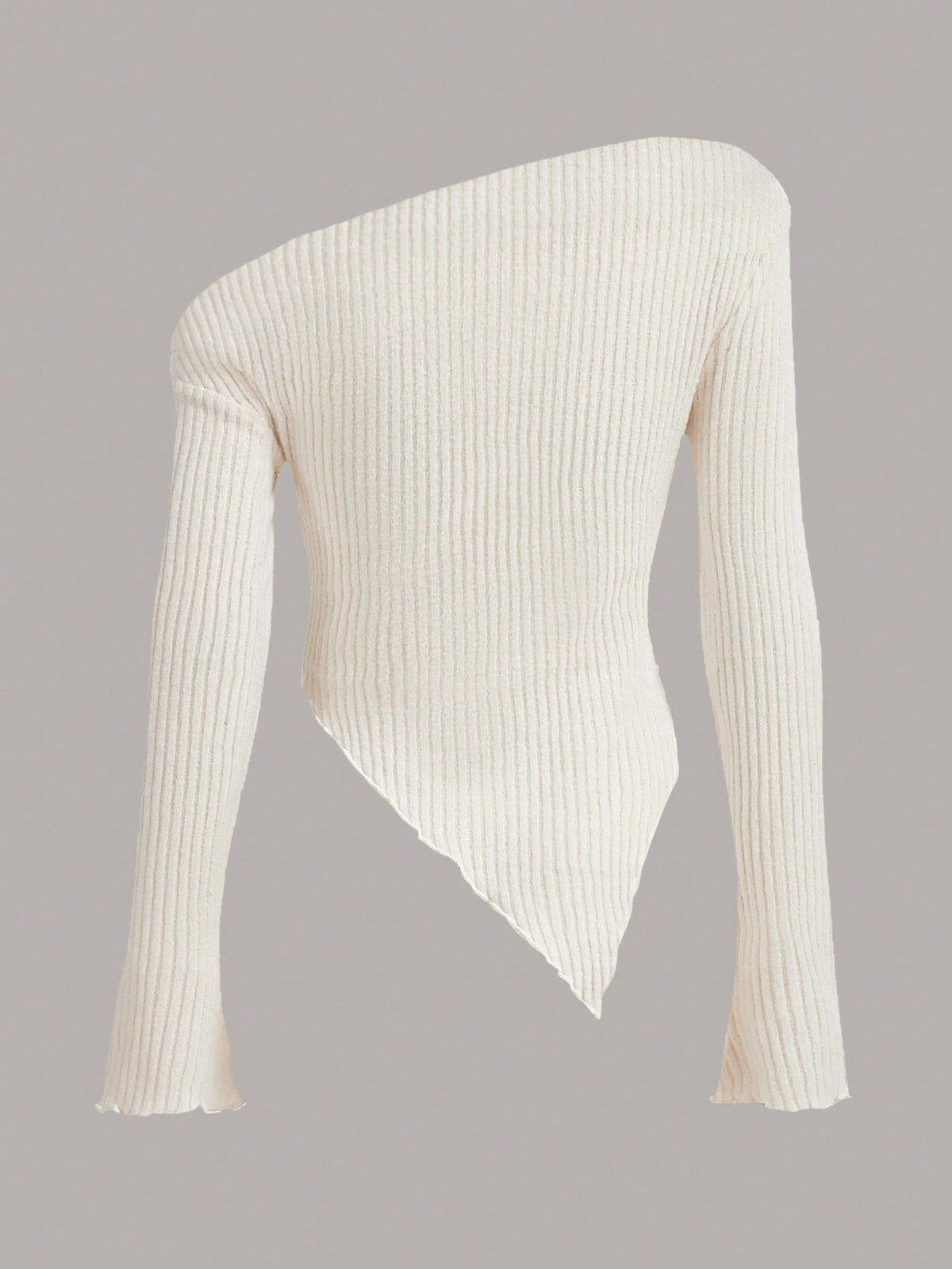 ICON Asymmetrical Neck Lettuce Trim Tee