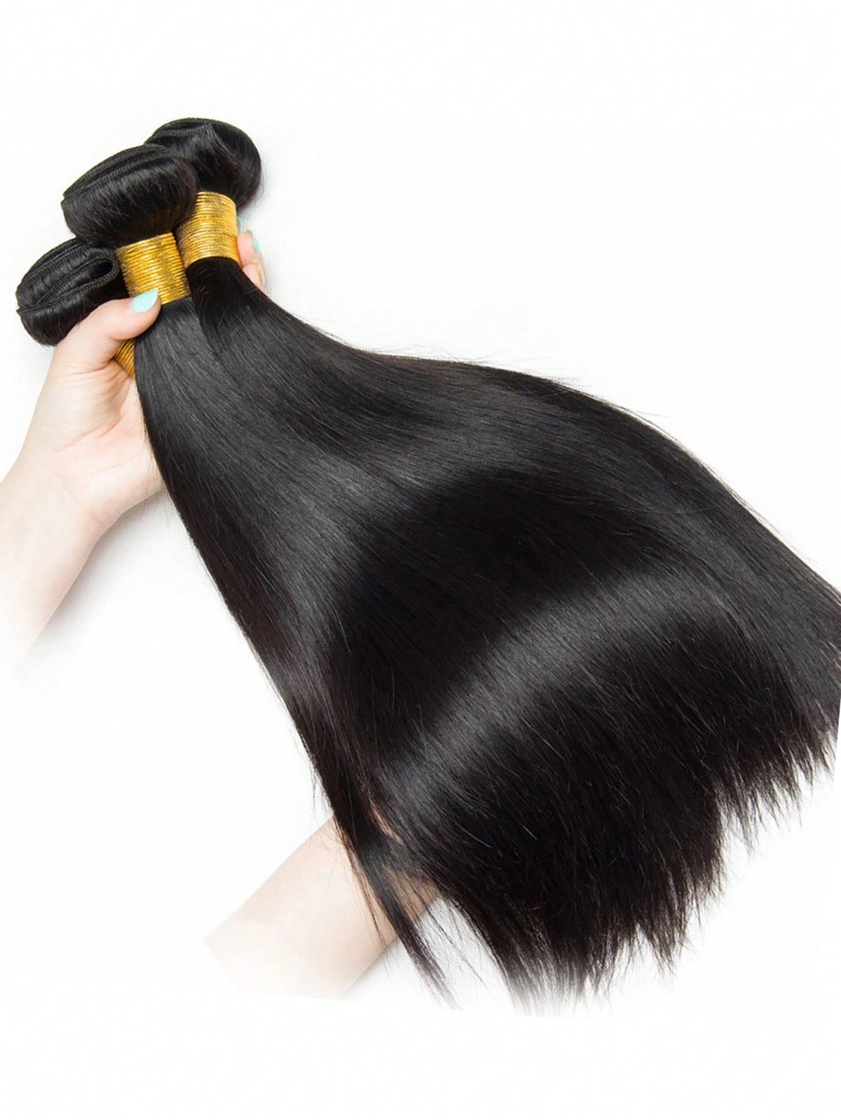 3pcs Straight Bundles Human Hair 100% Unprocessed Virgin Human Hair Long Bundles Straight Hair Extensions Natural Black Color Bundles for Women