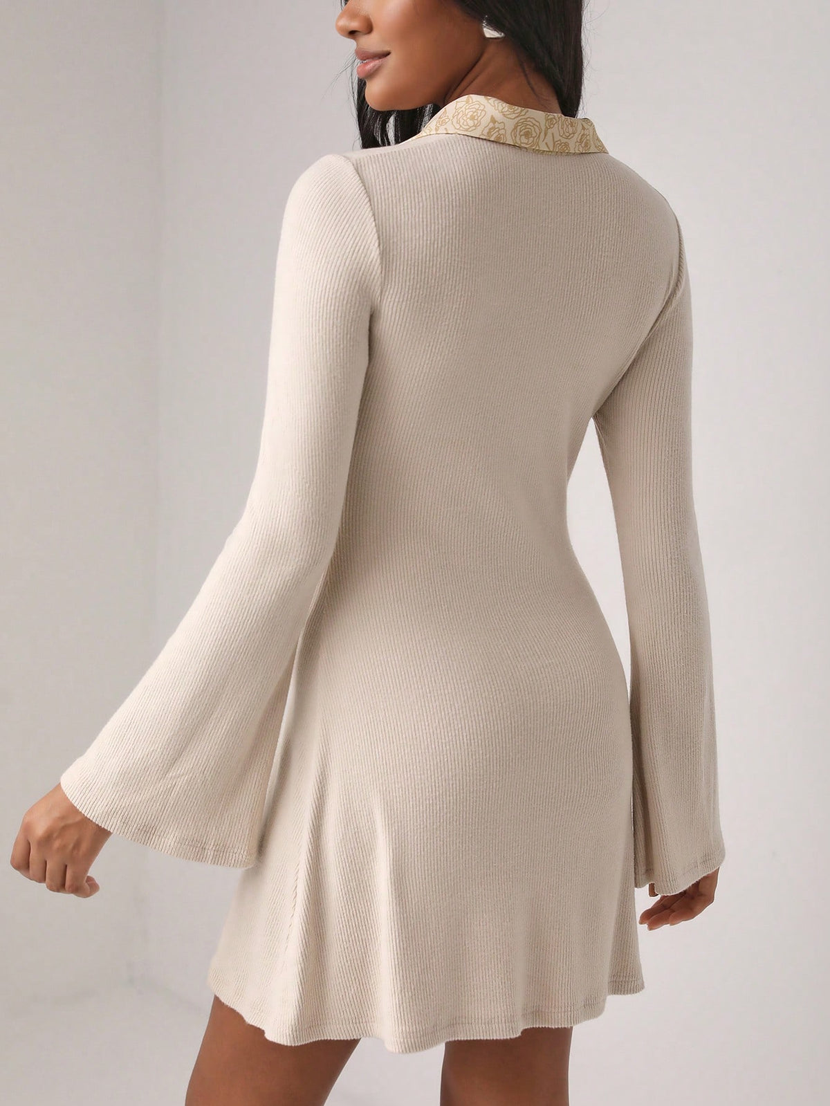 Jacqueline City Solid Polo Neck Dress