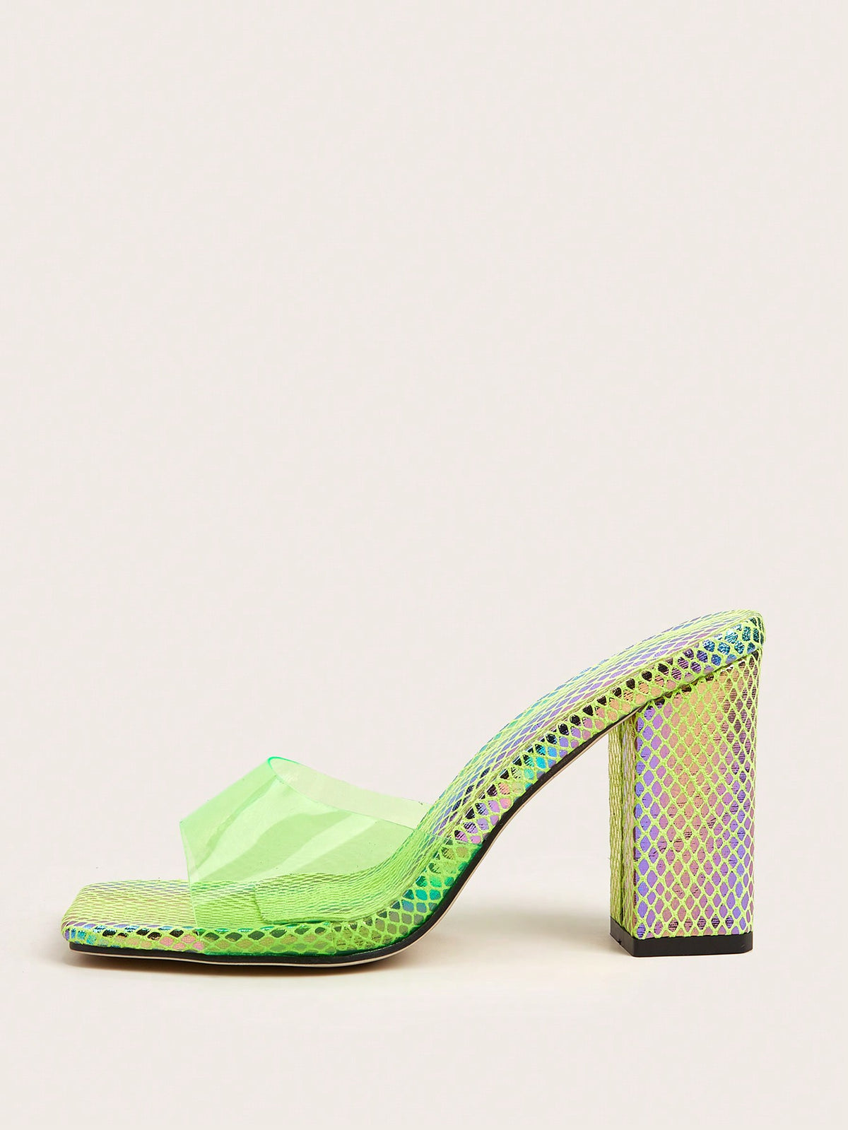 Women Minimalist Chunky Heeled Mule Sandals, Fashion Summer Heeled Sandals